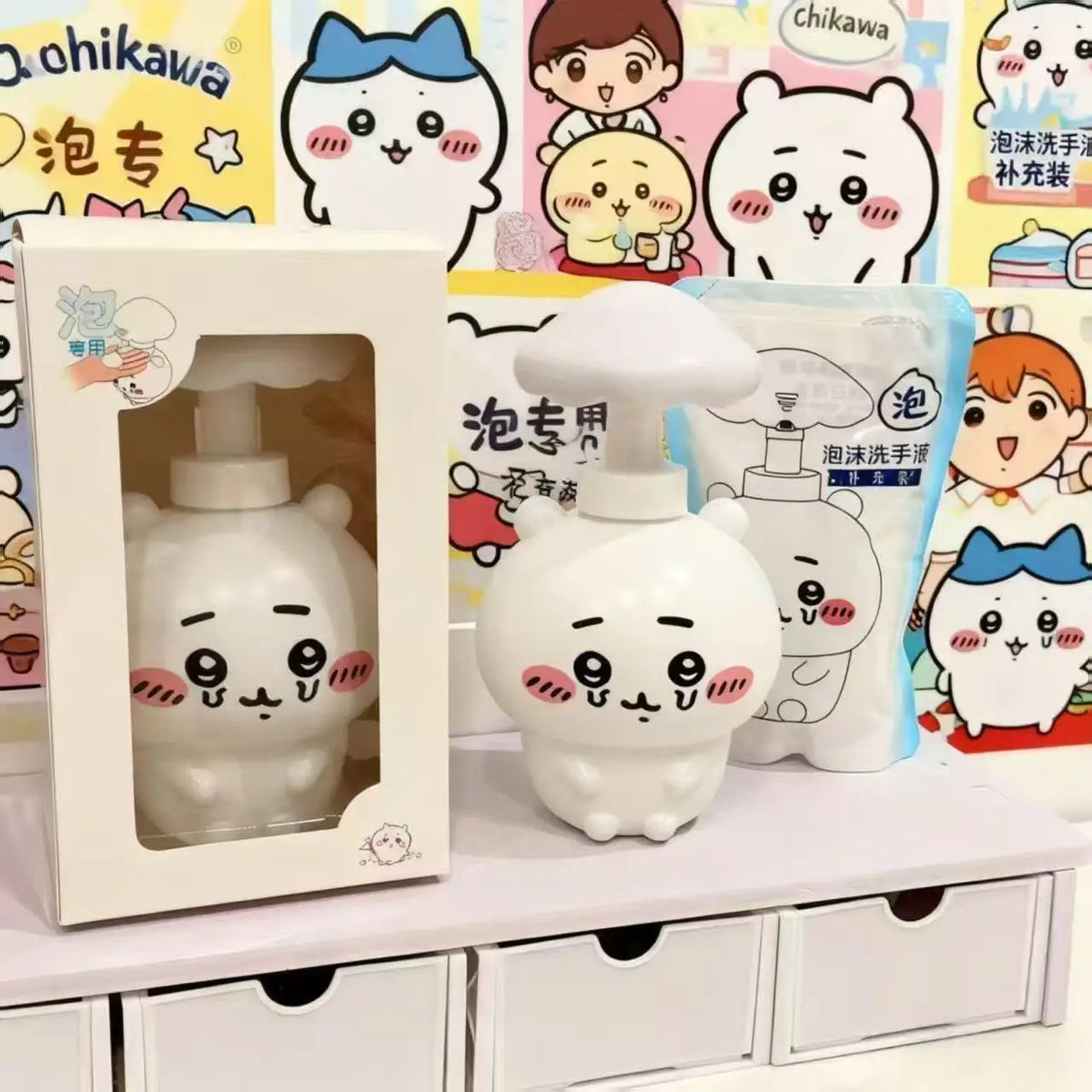 Chiikawa Refillable Bottles Cute Hand Sanitizer Shower Gel Dispenser Empty Containers Portable Travel Bottles Home Bathroom Toys