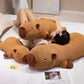 Kawaii Capybara Plush Toy Stuffed Capibara Fluffy Doll Long Sleep Soft Pillow Sofa Cushion Nap Sleeping Toys for School Xmas