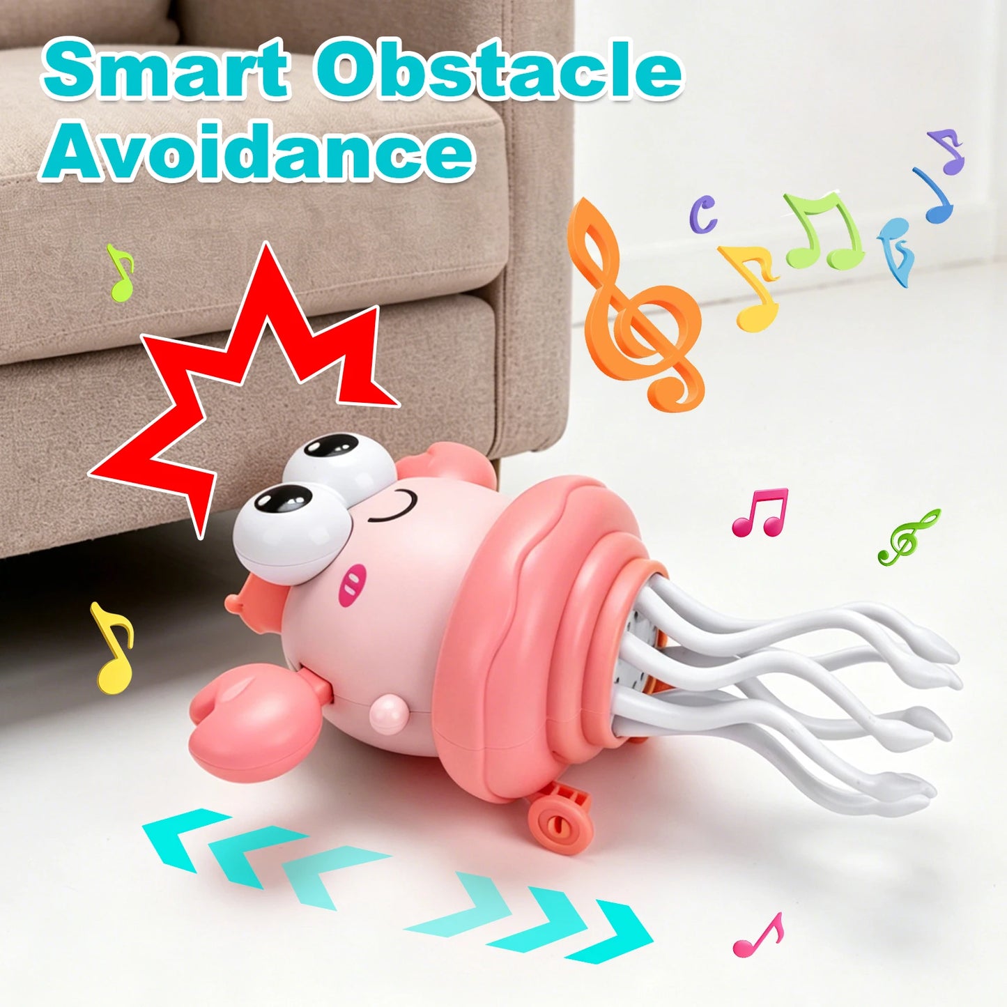 Electronic Dancing Squid Toys with Light&Music Funny Induction Lying Flat Squid Toddler Interactive Development Tummy Time Gifts