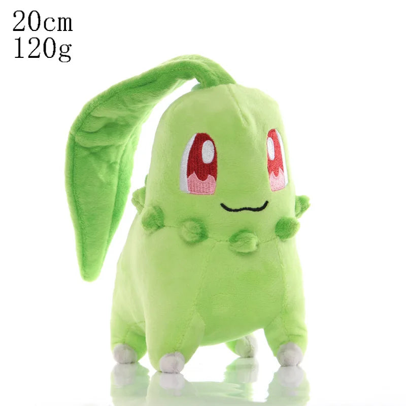 20cm Pokemon Chikorita Plush Toys Soft Stuffed Cartoon Chikorita Doll Kawaii Japan Anime Elf Plush Doll Birthday Gift For Kids