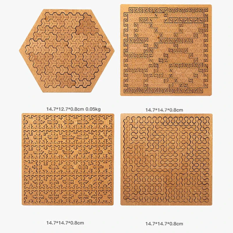 Impossible Wooden Puzzle IQ Puzzles for Adults Impossible JigSaw Puzzles Brain-teaser Ten Level Difficulty Tangram Board Games
