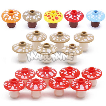 Marumine 40PCS MOC Bricks Mushroom 12992 Building Blocks Fungus 59900 4740 Plant Natural DIY Parts Pieces Accessories