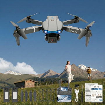 E88 PRO MAX Foldable Drone 2026 New, Obstacle Avoidance, Brushless Motor, Dual HD Camera, HD Screen Remote, Extra Batteries 40min Flight Time, One Key Return Home, LED Lights, USB Charging, FPV Quadcopter for Beginners Adults