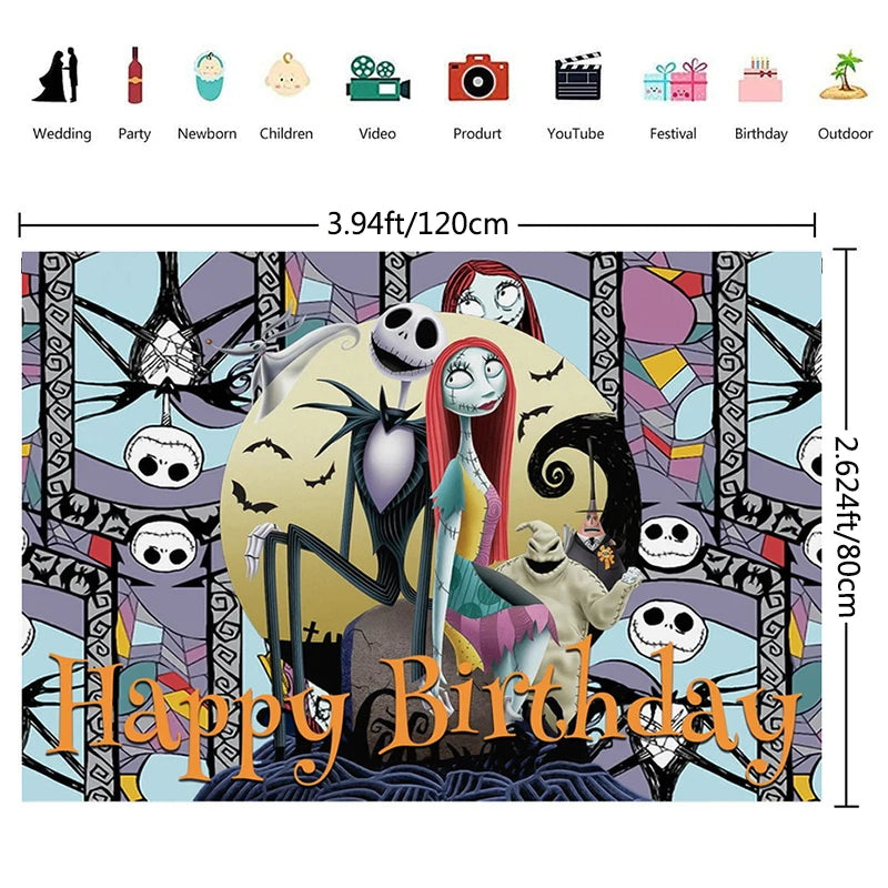 The Halloween Nightmare Before Christmas Birthday Party Decorative Paper Tableware Background Balloon Baby Shower Kids Gift