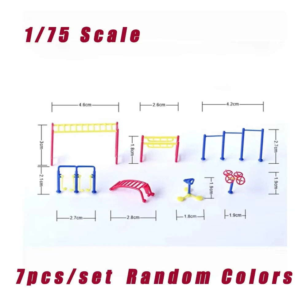1:75 1:150 Scale Miniature Fitness Equipment Model Set For HO/N Train Layout Building Dollhouse Outdoor Sport Diorama Accessory