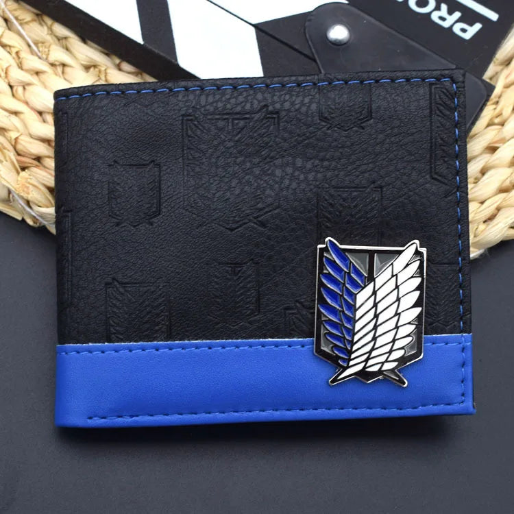 Attack on Titan wallets anime peripheral corps cartoon wallet pu men's wallet short storage wallet birthday gift Japanese style