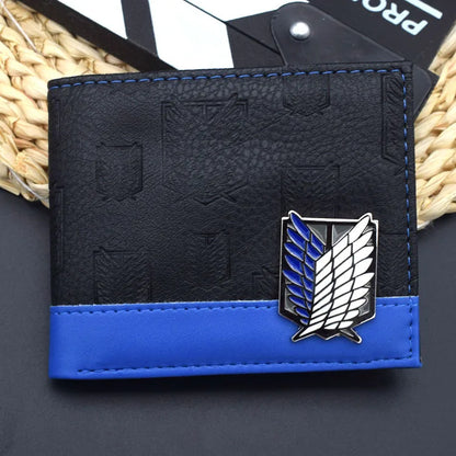 Attack on Titan wallets anime peripheral corps cartoon wallet pu men's wallet short storage wallet birthday gift Japanese style