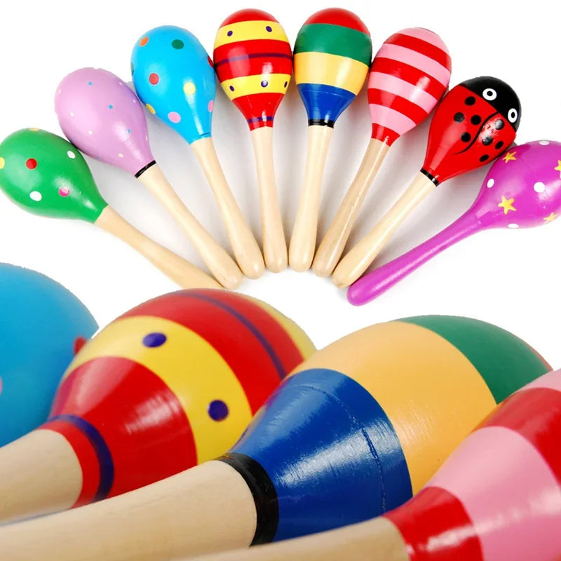 Large KTV Toy Wooden Colorful Musical Instrument Rattle Shaker Sand Hammer Bell Adult Gatherings Toys