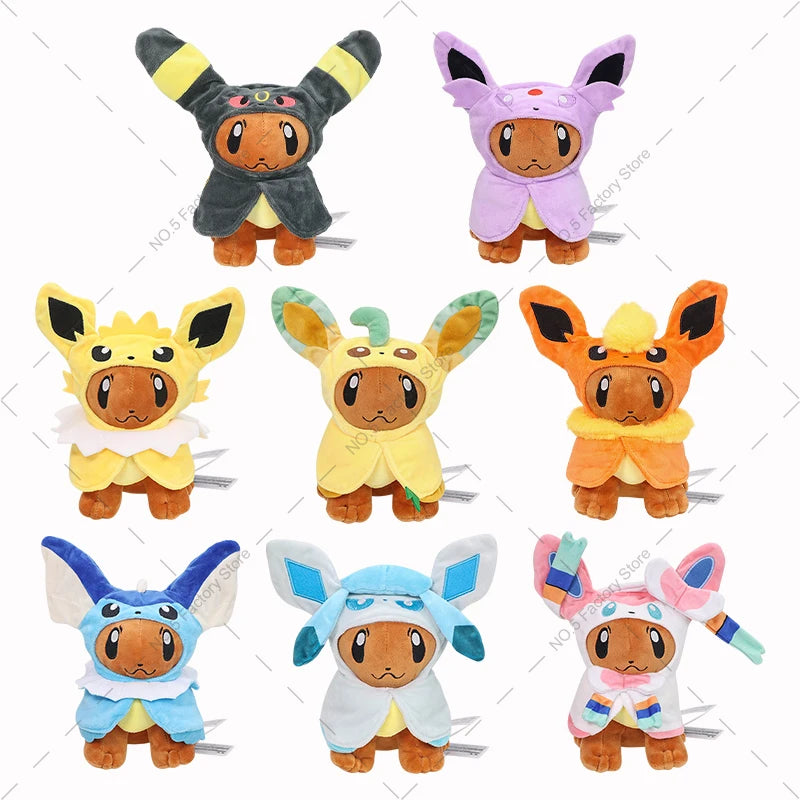 32 Style Eevee Plush Toy Pokemon Eeveelution Umbreon Vaporeon Jolteon Flareon Espeon Leafeon Cartoon Stuffed Animal Doll Peluche