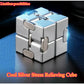 Cool Silver Fidget Cube Lightweight Ultra Durable Sensory Stress Relief Anti-Anxiety Toy Exquisite Decompression Gift for Adults