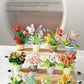 Small Particle Building Block Home Decor Series Flower Potted Plant Toys Set with Permanent Flowers Gift for Plant Arrangements