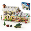 Christmas Holiday House Building Set Christmas Holiday Snow Village Blocks Toys with Clark's Car,Gifts for Boys, Girls(1484pcs)