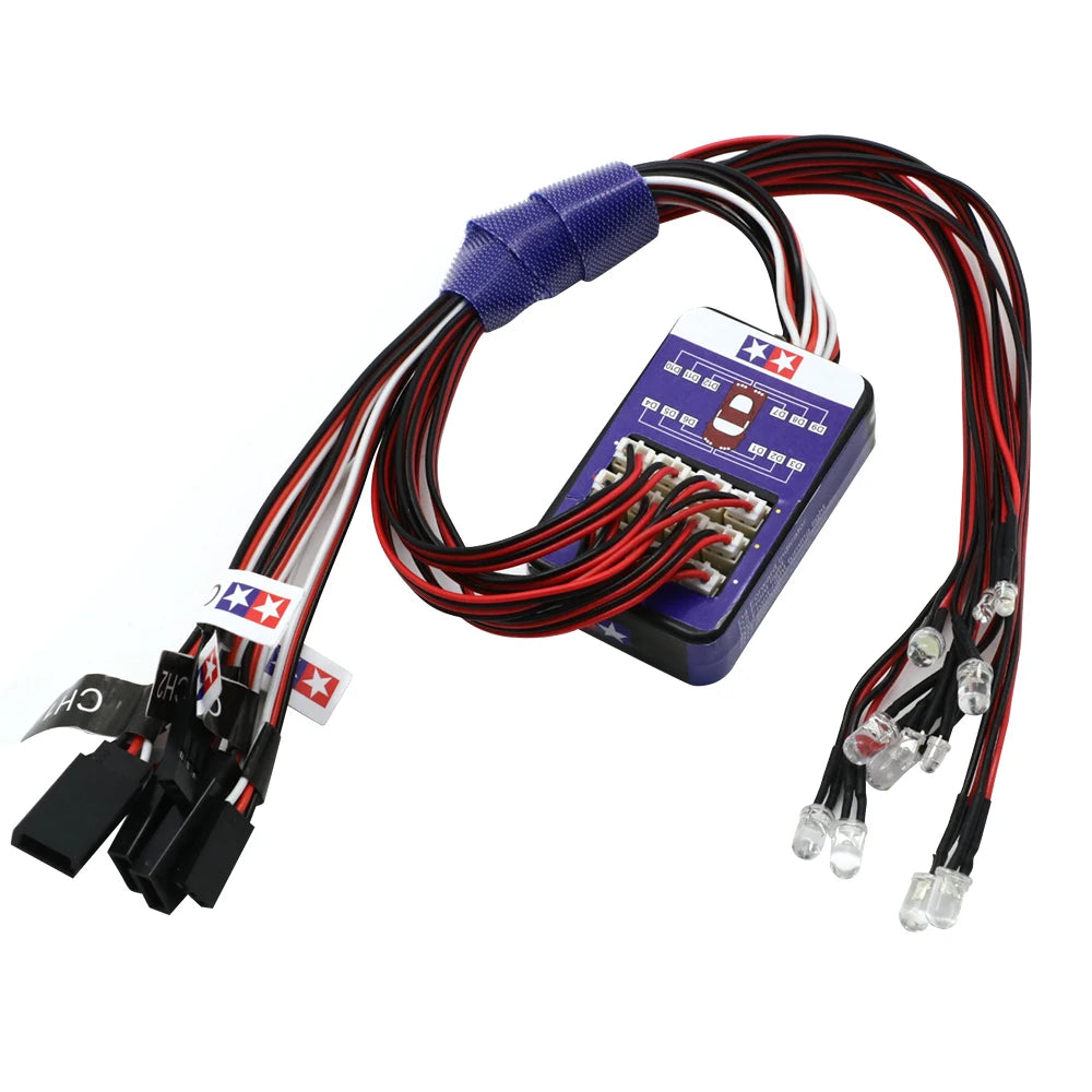 Simulation Flash Light 12 LED Lighting Kit Steering Brake for 1/10 Scale Models RC Car Yokomo Tamiya HSP HPI AXIAL RC4WD TRX