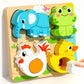 4-in-1 Wood Puzzle Cartoon 3D Animals Cognitive Jigsaw Puzzle Portable Safe Early Learning Puzzle Set Children Educational Toys