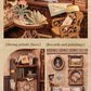 CUTEBEE DIY Book Nook Kit Miniature Dollhouse with Light Wooden Bookshelf Insert Retro Booknook Decor for Gifts Bookshop Series