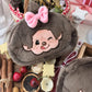 New Cartoon Playful Monchchi Plush Small Cosmetic Bag Cute Embroidered Small Change Storage Bag Cute Gift Peripherals