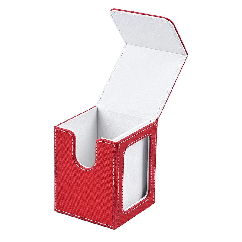 Card Deck Box with Display Window, Hold 120 + Single Sleeved Cards, Magnetic Closure, Suitable for CCG Cards, Magic Game Cards