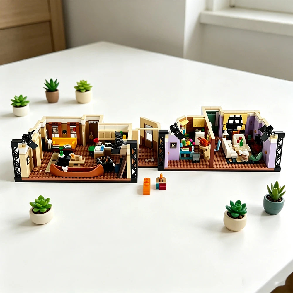 Popular toys, creative series, apartment model building blocks of various apartment types, children's educational assembly toys