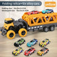Deformable Rail Car  Ejection Folding  Big  Truck  Toys for Kids  Container Transporter Playset Children Gift