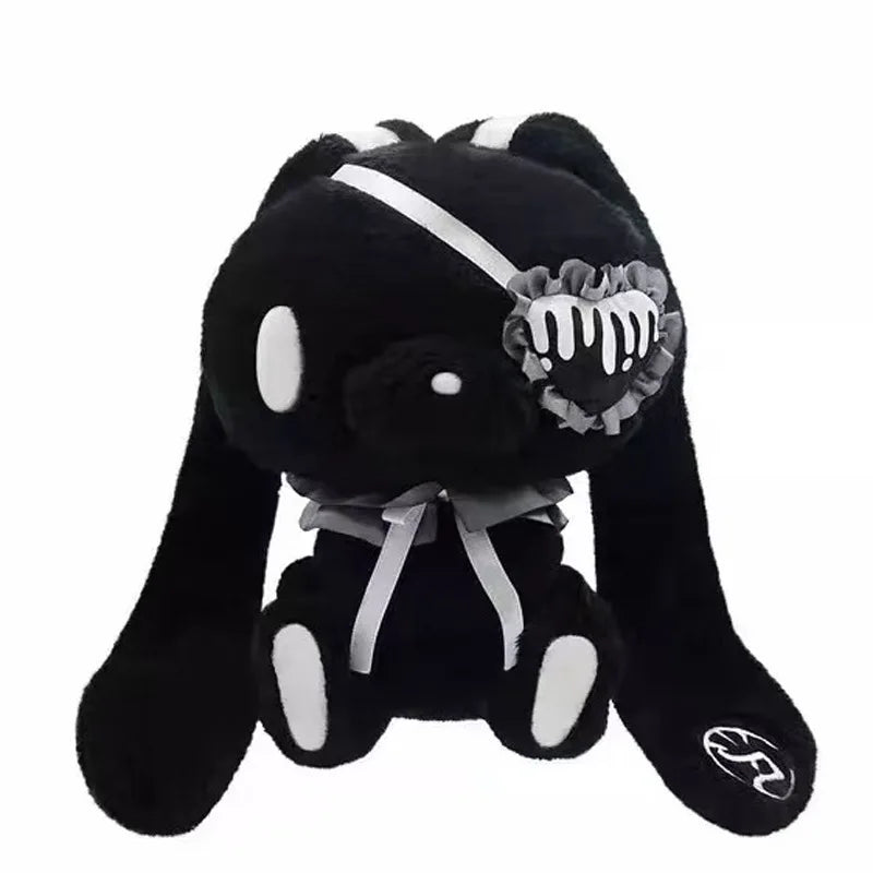 Kawaii Goth Pink Bunny Gloomys Bear eye mask Plush Toy keychain All Purpose Bunny Eyepatch Stuffed Animal Plushie backpack charm