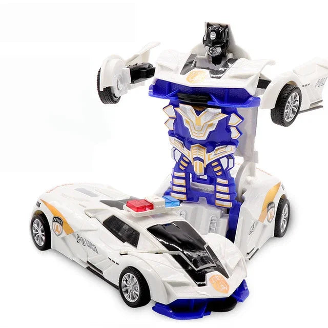 Mini 2 In 1 Car Toys One-key Transformable Car Toys Automatic Transforming Robot Model Car Diecasts Toy Boys Gifts Children Toy