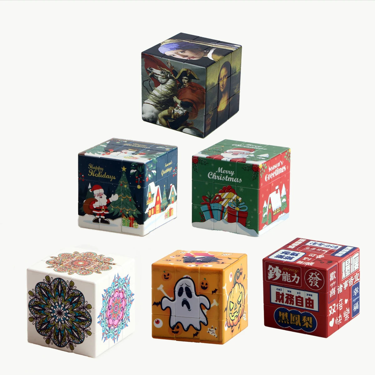 Magic Cube 3x3x3 Cartoon Alien dollar graffiti UV Fun Stress Relief Puzzle Professional Smooth Speed Game Children's Toys Gifts