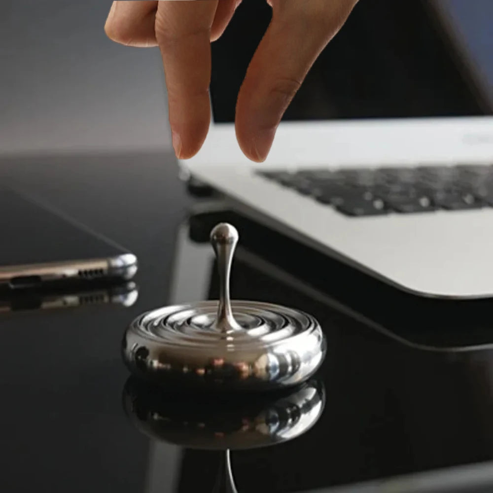Water Drop Hand-Twisted Fingertip Gyro Stainless Steel Metal Desktop Magical Gyro Toy Children's Rotating Decompression Toy