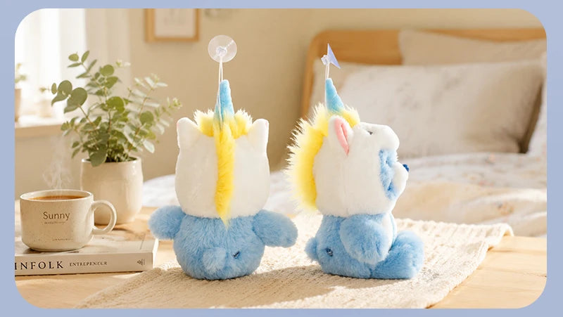 Care Bears 20cm Unicorn Hood Plush Suction Cup Ornament Wall Car Mirror Hanging Decor Cute Kawaii Stuffed Bear Toy Gift for Kids