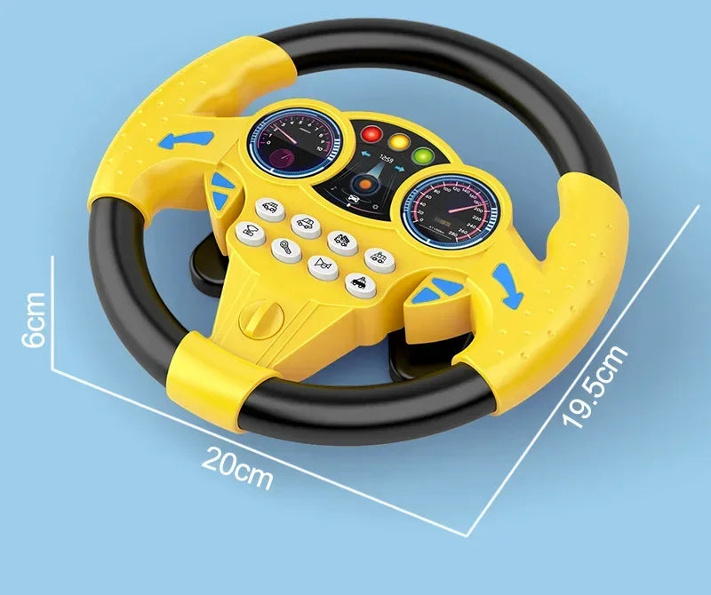 Kids Steering Wheel Toy - Backseat Pretend Play with Lights & Music - Fun Preschool Driving Simulator Gift for Toddlers