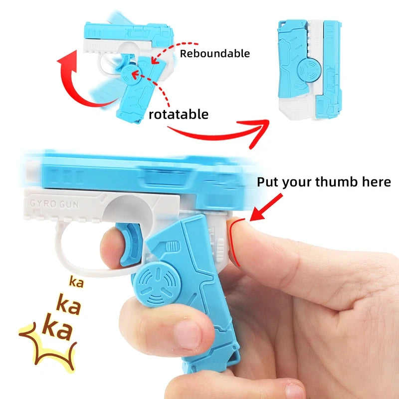2 in 1 Deformed Fidget Spinner Toys Gun for Children Antistress Hand Spinner Vent Toy Funny Automatic Rebound Mini Gun Gyro Gift