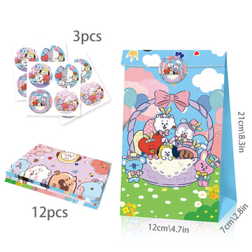 BT21 Cartoon Party Festival Limited Edition Gift Bag Birthday Party Companion Gift Storage Cute Appearance Candy Packaging Paper