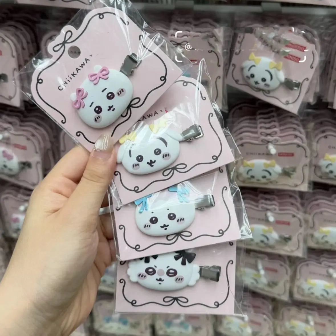 Chiikawa Resin Bow Hair Clip, Cute Cartoon Side Bang Duckbill Barrettes, Lovely Hair Accessories for Girls Daily Wear