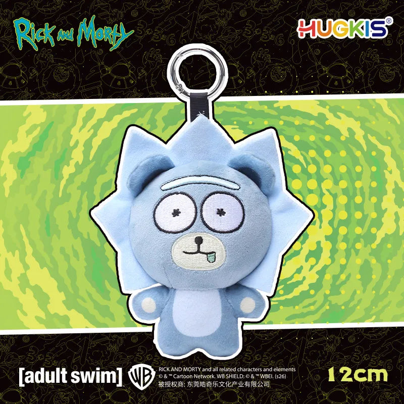 HUGKIS Official Rick And Morty Plush Keychains Stuffed Doll Pendant Bag Backpack Charm Collectibles Gifts For Adults Anime Fans