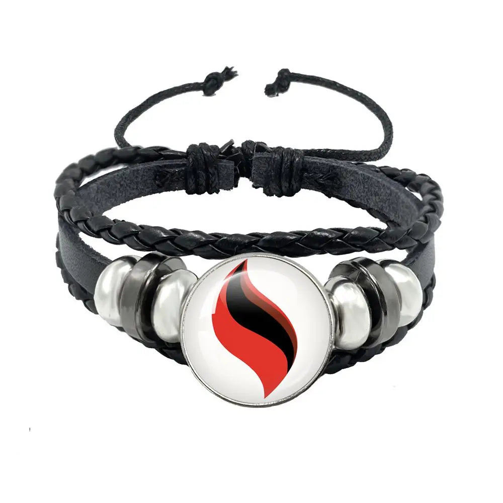 Mega Stone Key Chain Anime Peripheral Creativity Exquisite Fashion Black Leather Rope Buckle Key Chain Trend
