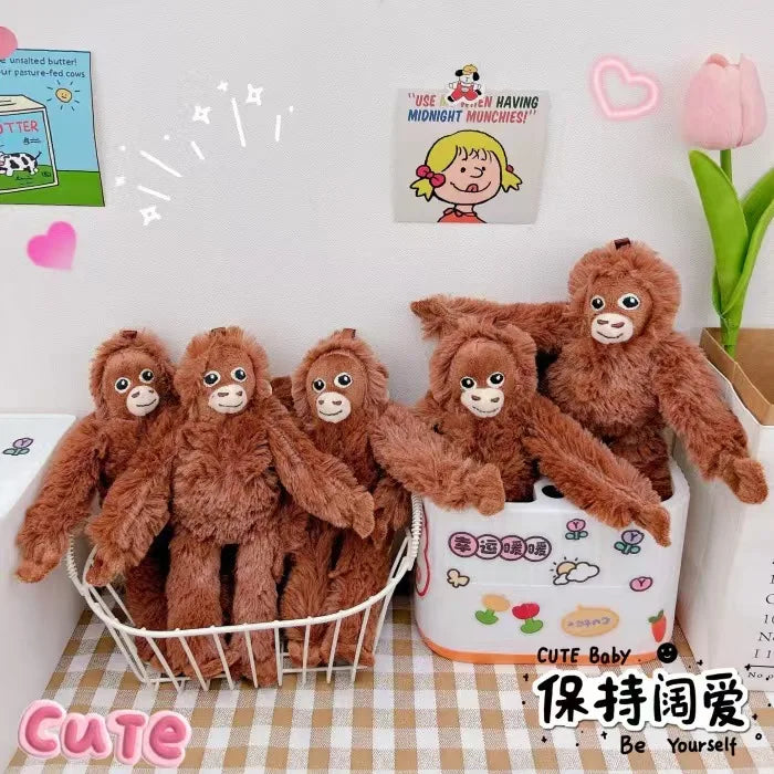 Cartoon Punch Monkey Plush Doll Stuffed Keychain Accessories Creative Cute Backpacks Pendant Fans Gift