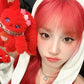 New Yuqi Cute 15cm Red Rabbit Plush Toy Keychain Cartoon Red Rabbit Backpack Pendant,Celebrity Fans Support Collection Gift
