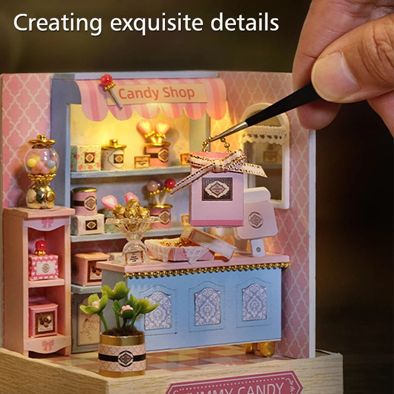 Mini Miniature Dollhouse DIY Small House Kit Making Room Toys Home Bedroom Decorations With Furniture Wooden Craft Doll Houses