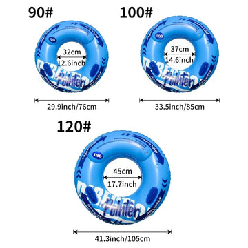 Double Airbag Swimming Ring Anti-Roll Inflatable Float for Kids & Adults