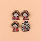 4pcs Anime Pirate Enamel Pins Set Cute Brooches for Backpacks Hat Lapel Pins Badges for Fans Gifts Toy Cosplay Accessories