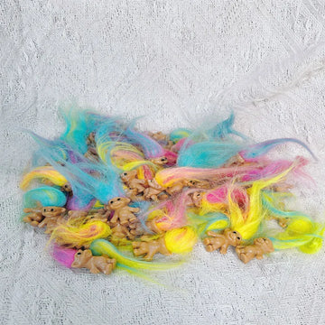 10/20PCS Mini Long Hair Vintage Troll Dolls, Lucky Cute Colorful Ornaments, Christmas Halloween Party Decorations