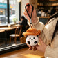 10cm Basketball Football Pendant Cowboy Style Sports Ball Stuffed Plush Dolls Keychain Backpack Hangings Gifts For Ball Fans
