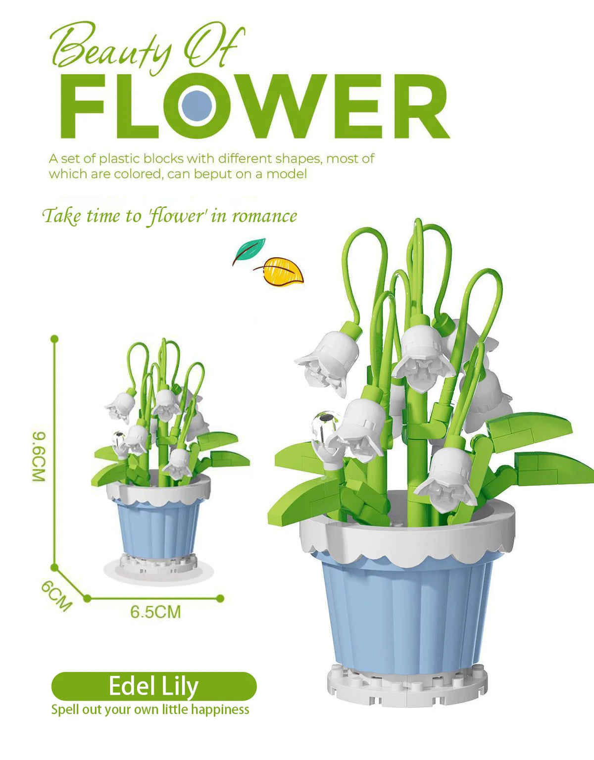 Small Particle Building Block Home Decor Series Flower Potted Plant Toys Set with Permanent Flowers Gift for Plant Arrangements
