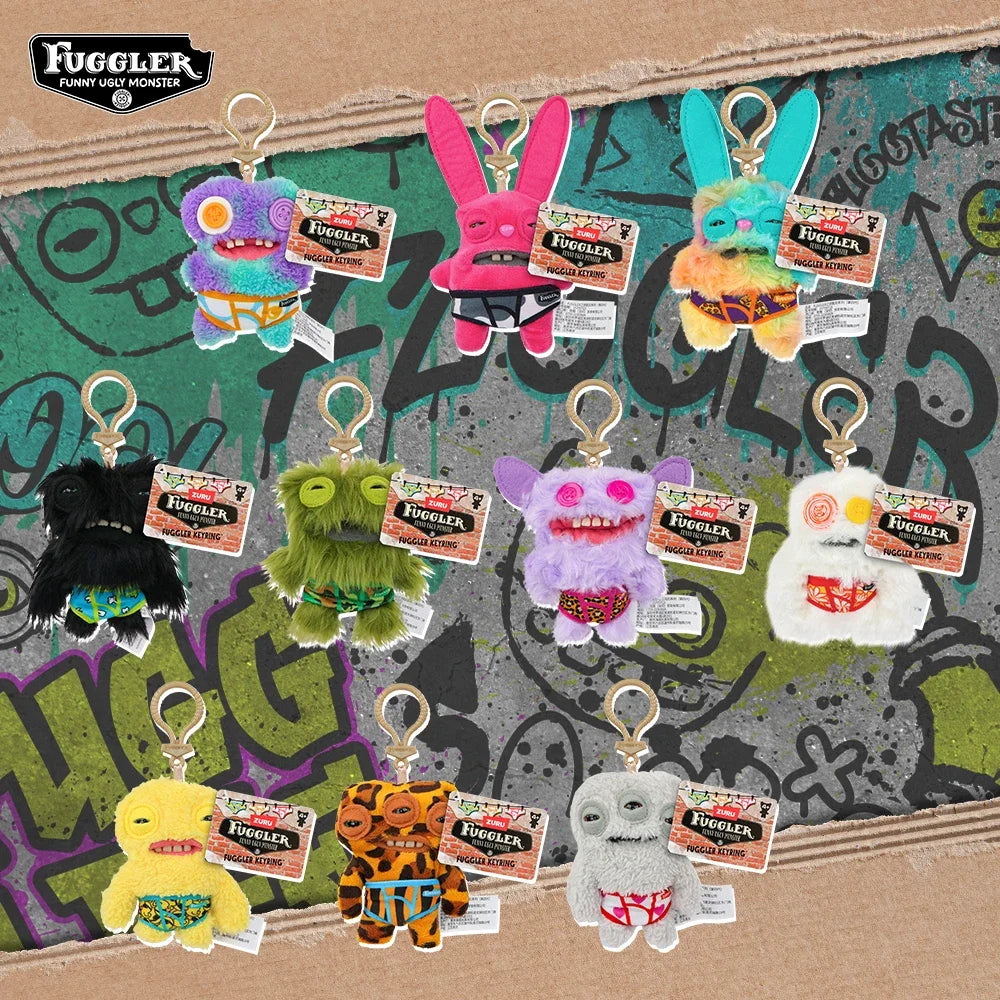 Fuggler Funny Ugly Monster Plush Toys Keychain Monster Rabbits Cute Stuffed Fugg Kawaii Peluche Dolls Pendants Gifts Kid 12CM