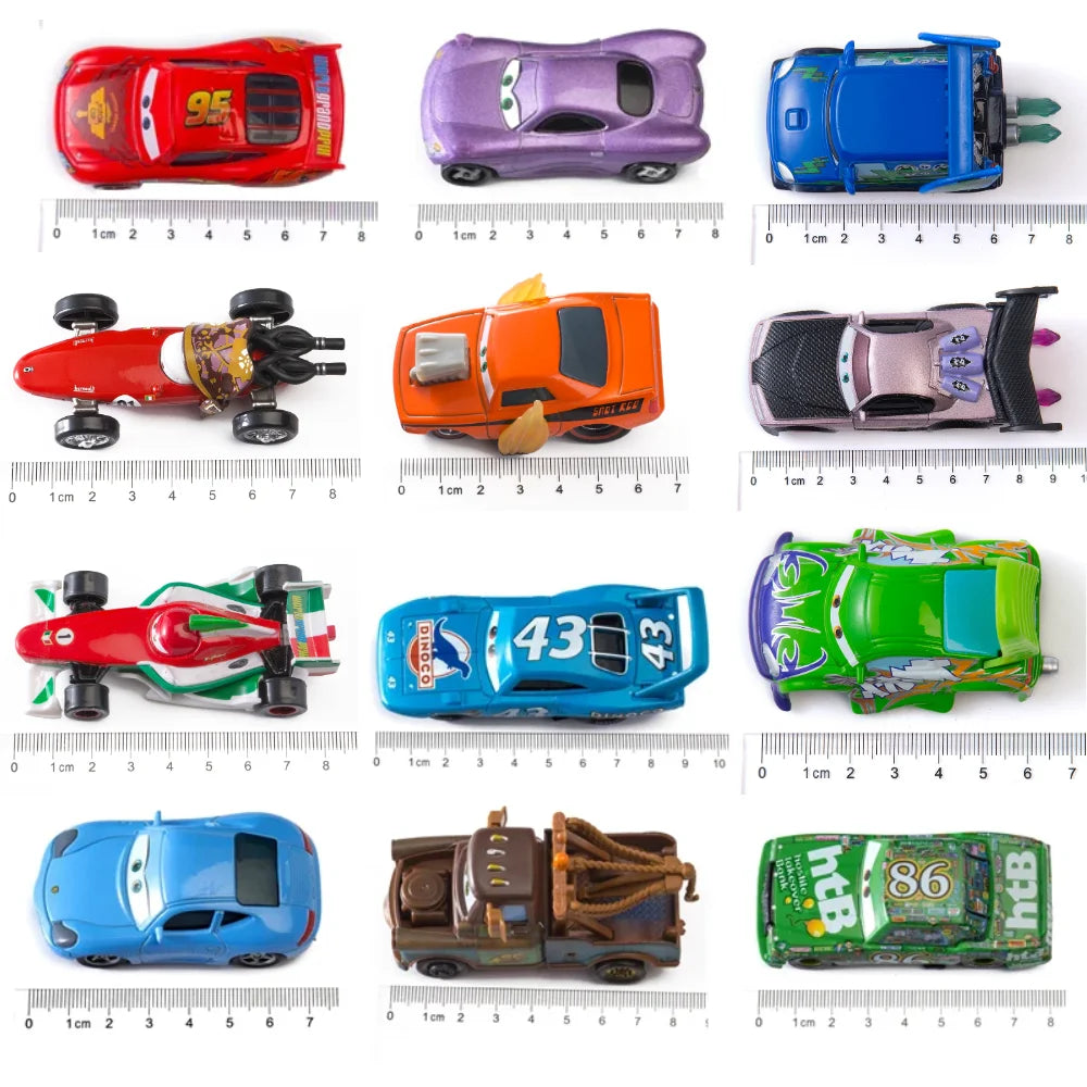 2026 New Pixar Cars Lightning McQueen Fillmore 4-10CM 1:55 Metal Model Racing Car Toys Christmas Birthday NEWYEAR Gift