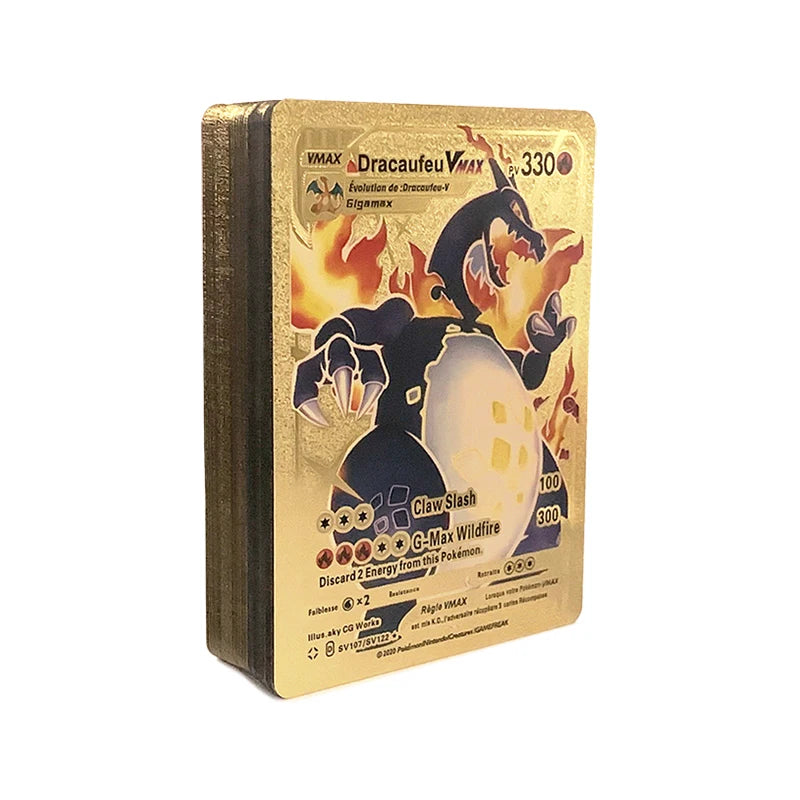 81-15Pcs Pokemon Cards Gold Silver Vmax GX Card Collection Battle Trainer Card Spanish English French Child Toys Christmas Gifts