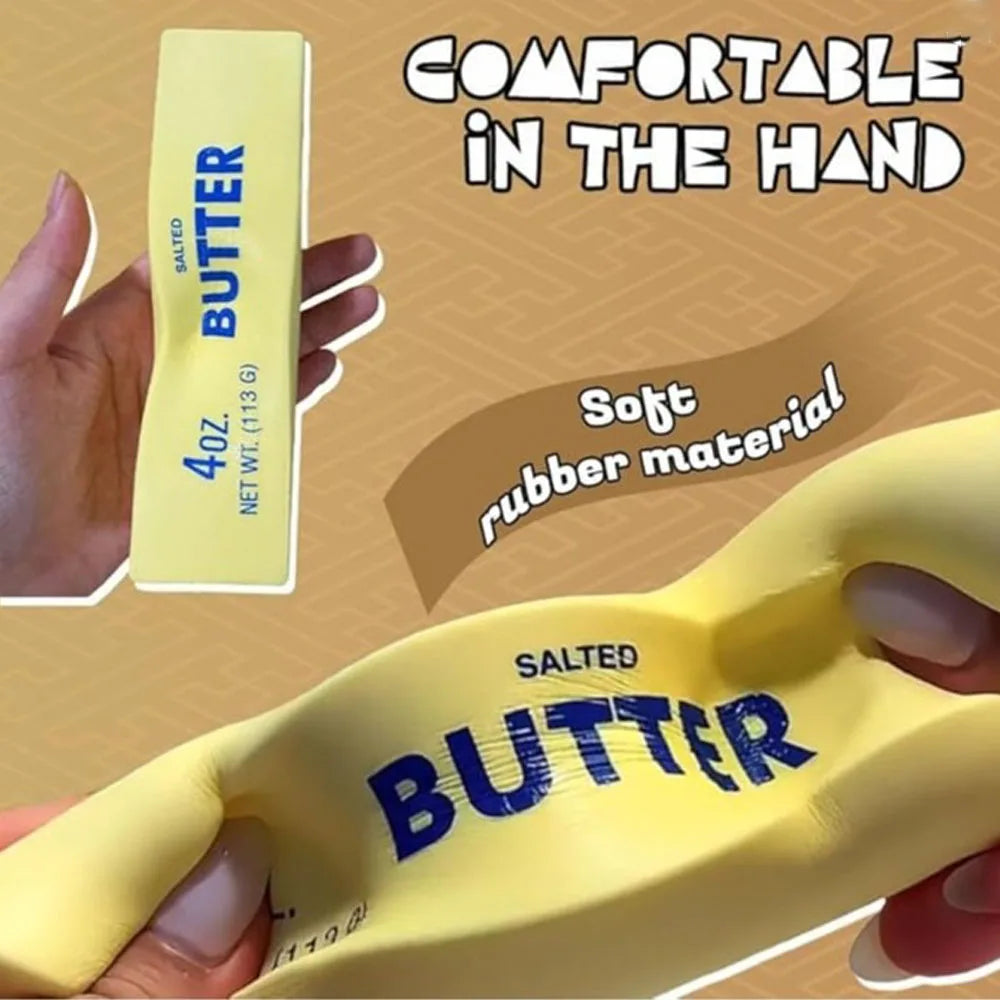 Hot Simulation Salted Butter Squishy Toy Slow Rising Stress Relief Squeeze Toy Soft Rubber Creative Decompression Toy Gift