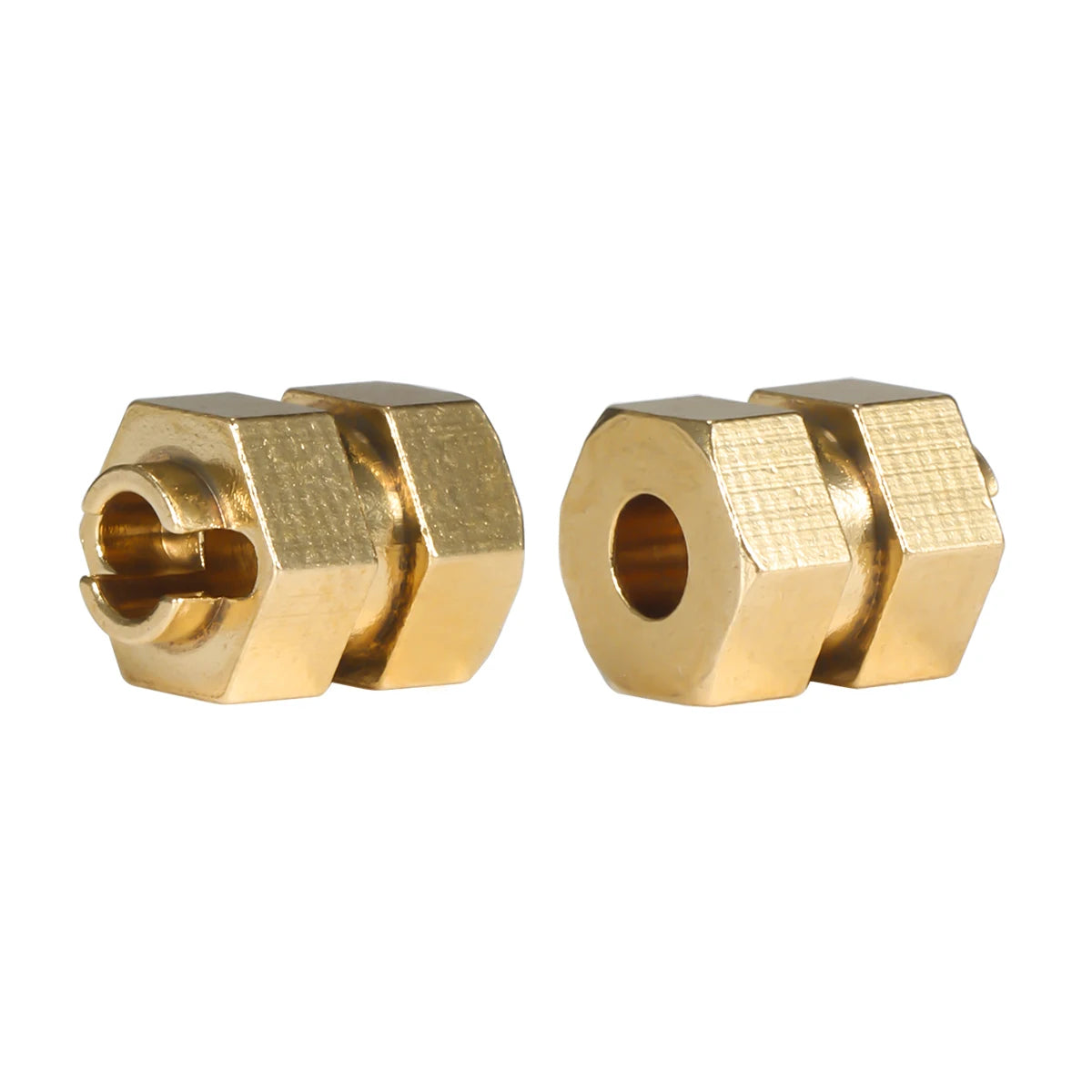 1Set Brass Hub Extenders 7mm Hex 1.0 Wheel Rims Adapter with Nuts for 1/24 RC Crawler SCX24 C10 Gladiator Bronco AX24 Upgrade