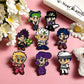 8Pcs Anime JoJo Enamel Pins Cute Chibi Hero Characters Jotaro Josuke Giorno Jolyne Lapel Pins Creative Brooch Badge Gift