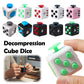 Square Infinity Dice Fidget Toy with Tactile Buttons Multifunctional 6-Side Decompression Cube Clicker Switch Gear Dial Joystick