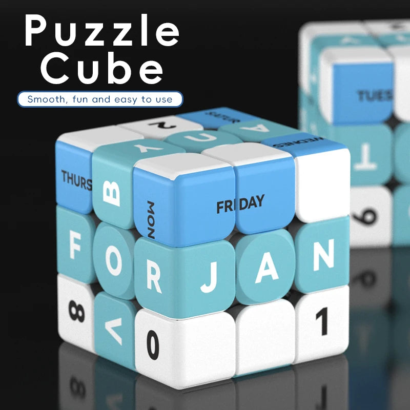 3x3 Calendar Cube, 3x3 Speed Cube Puzzle Cube, 3x3x3 Puzzle, Ideal Cube Puzzle Toy for Kids and Adults, Christmas/Birthday Gift